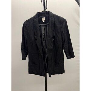 Lauren Conrad Black Textured 3/4 Sleeve Blazer